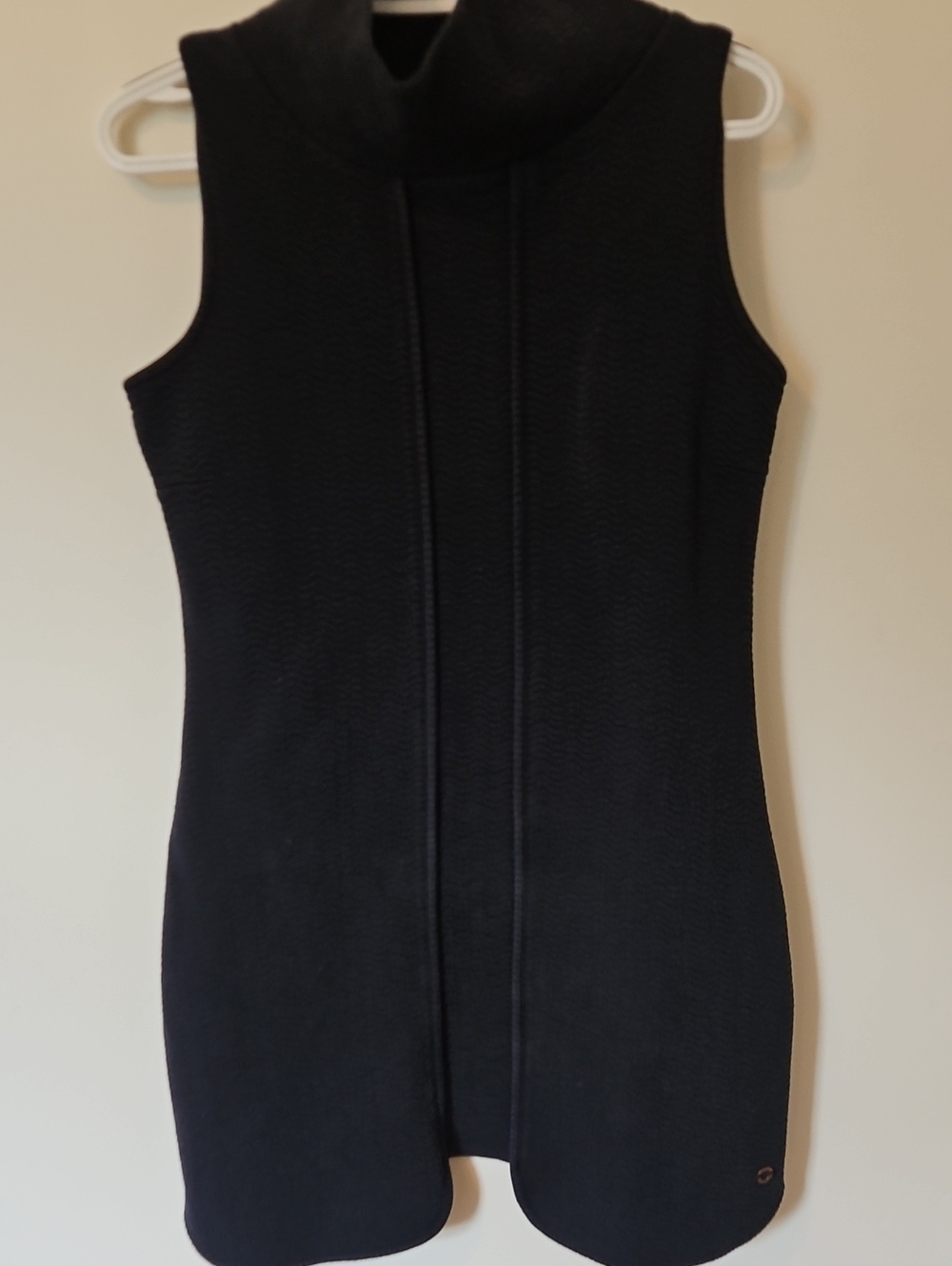 Skunkfunk Sz 2 Black Sleeveless Turtleneck Knit Sheath Dress